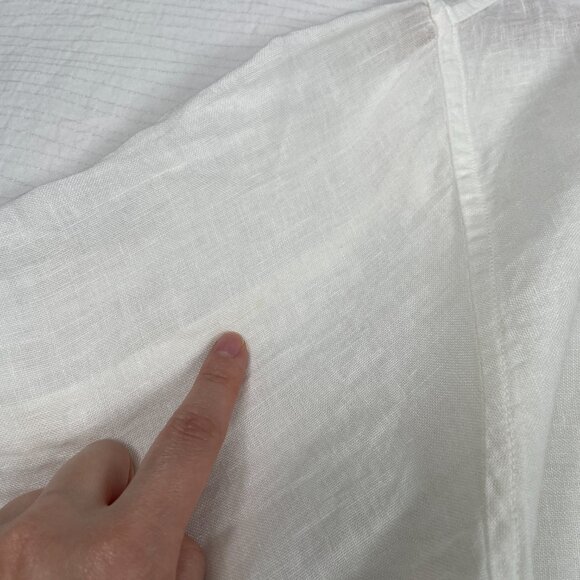 B.Loose Linen Blouse Long Sleeve Coastal Minimalist European Vacation Lagenlook - Picture 5 of 16